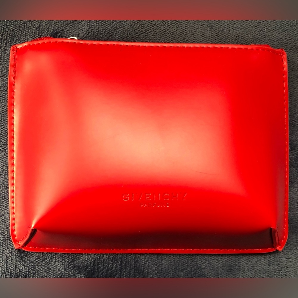 Givenchy Small Red Geometric Pouch Makeup Bag